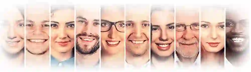 Faces of 10 patients